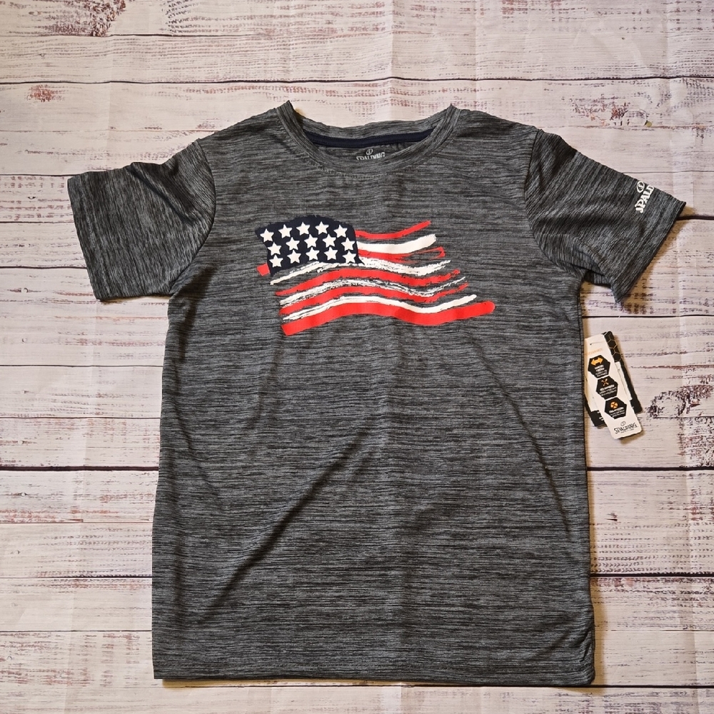 Spalding American Flag Shirt SZ 10-12